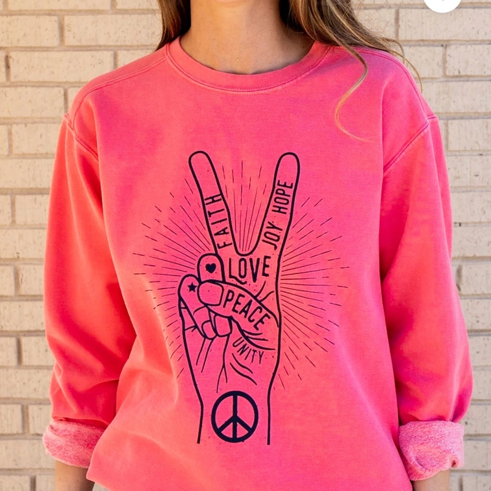Super Love Tees Watermelon Peace Sign Sweatshirt